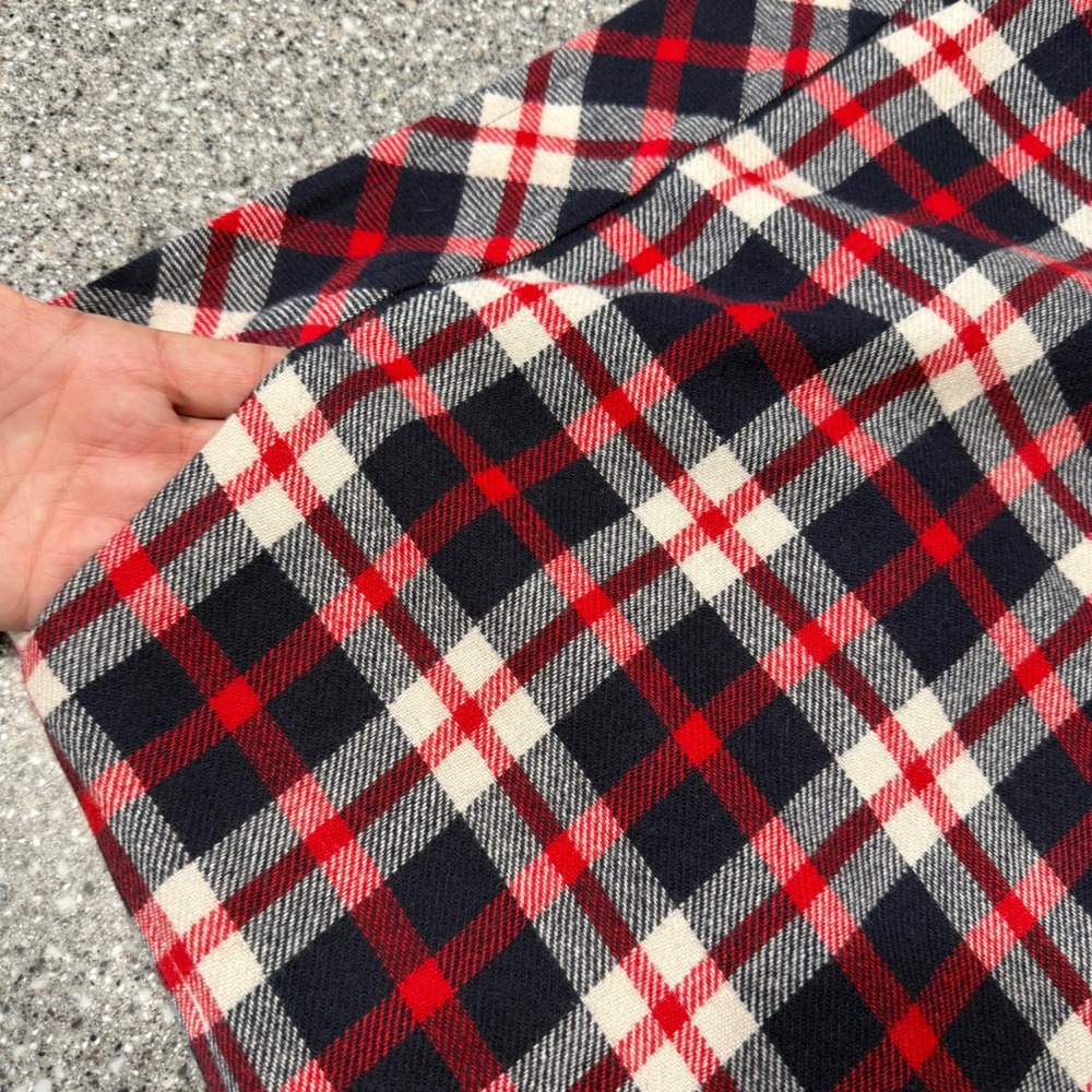 Talbots Womens Navy Red Tartan Plaid Wool Blend Straight Skirt Size 8 Lined 90s - Picture 5 of 8